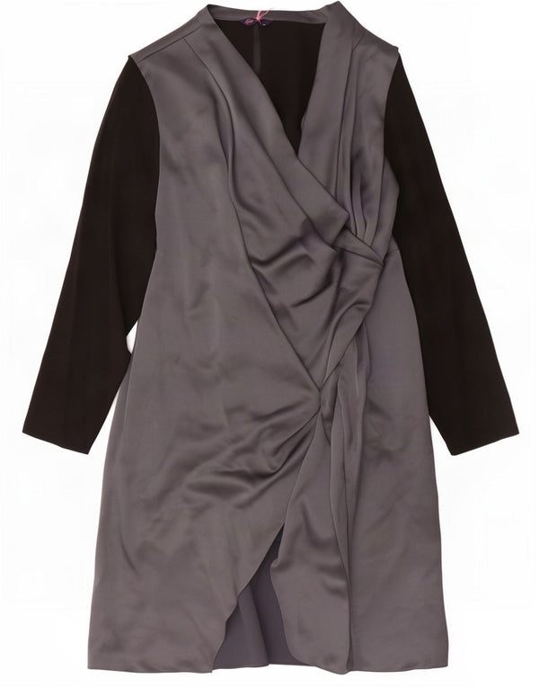Marks & Spencer Womens A-Line Dress UK 24 4XL Silver Colourblock