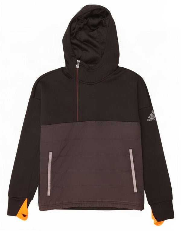 Adidas Boys MESSI Graphic Hoodie Jumper 11-12 Years Black Colourblock