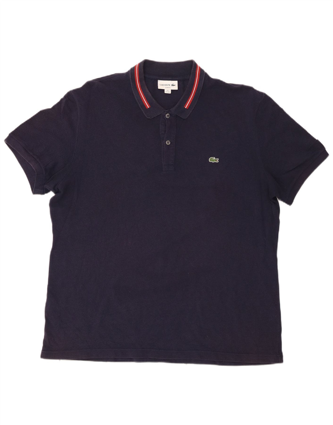 Lacoste Mens Polo Shirt Size 7 2XL Navy Blue Cotton