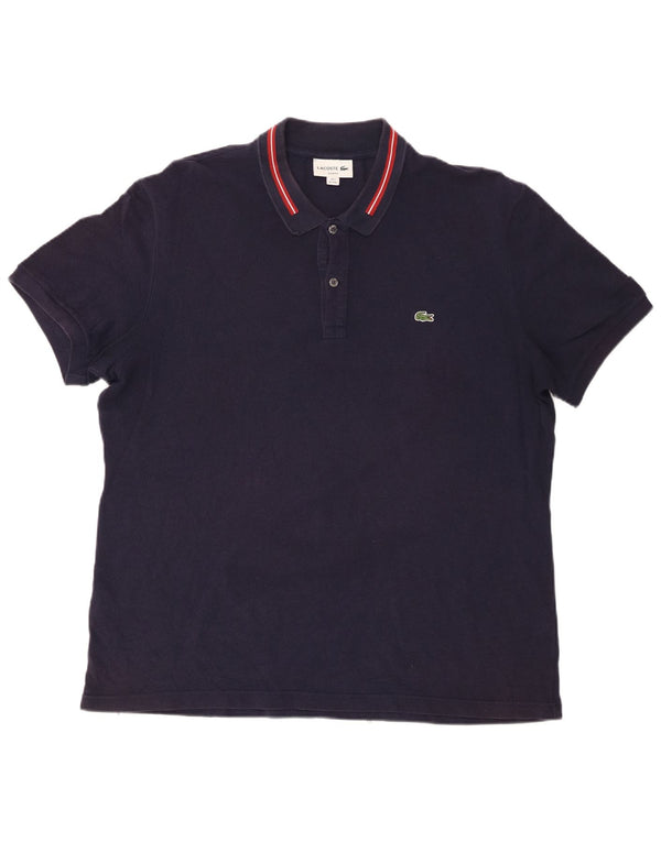 Lacoste Mens Polo Shirt Size 7 2XL Navy Blue Cotton
