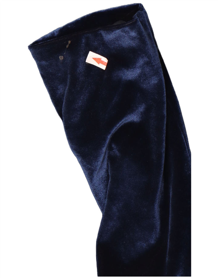 Vintage Womens 5 Button Velour Blazer Jacket UK 12 Medium Navy Blue