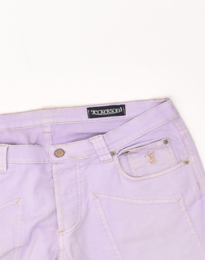 JECKERSON Womens Slim Casual Trousers IT 48 XL W36 L35 Purple Cotton | Vintage Jeckerson | Thrift | Second-Hand Jeckerson | Used Clothing | Messina Hembry 