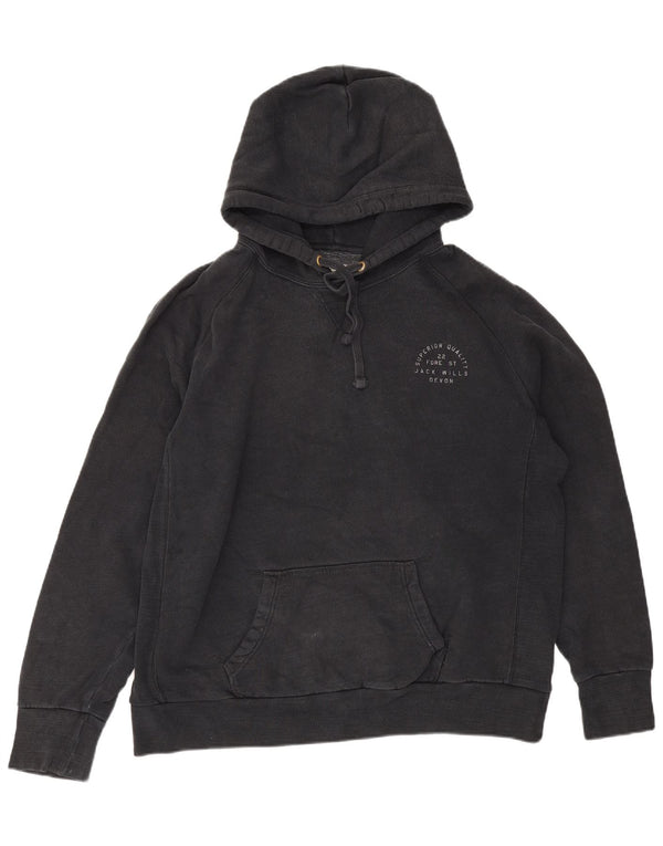 Jack Wills Mens Hoodie Jumper XL Black Cotton
