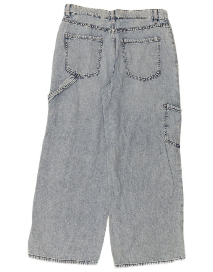 Marks & Spencer Womens Cargo Wide Leg Jeans UK 12 Medium W32 L28 Blue