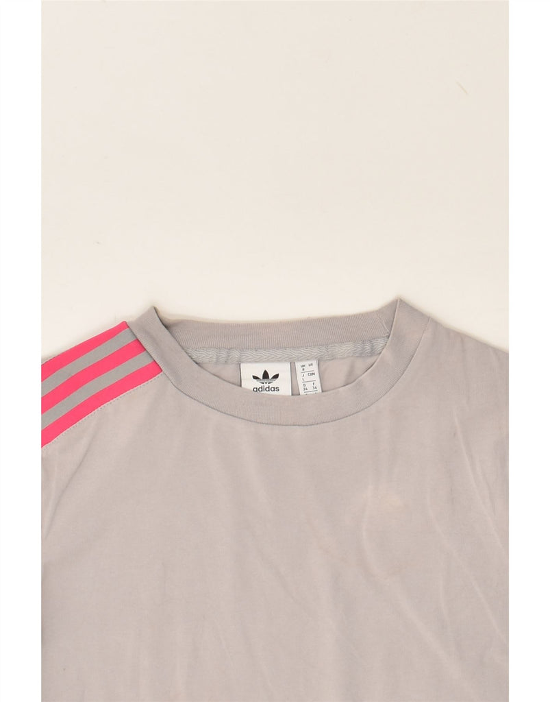 ADIDAS Womens T-Shirt Top UK 8 Small Grey Cotton | Vintage Adidas | Thrift | Second-Hand Adidas | Used Clothing | Messina Hembry 