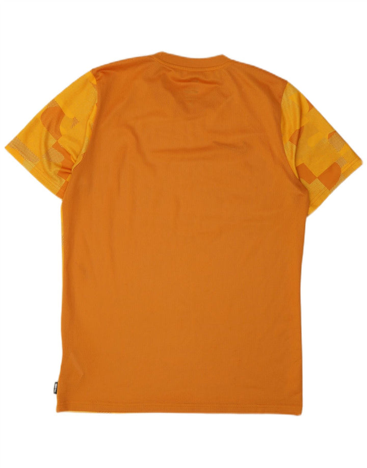 Nike Mens Dri Fit Slim Fit T-Shirt Top Large Yellow Geometric Polyester