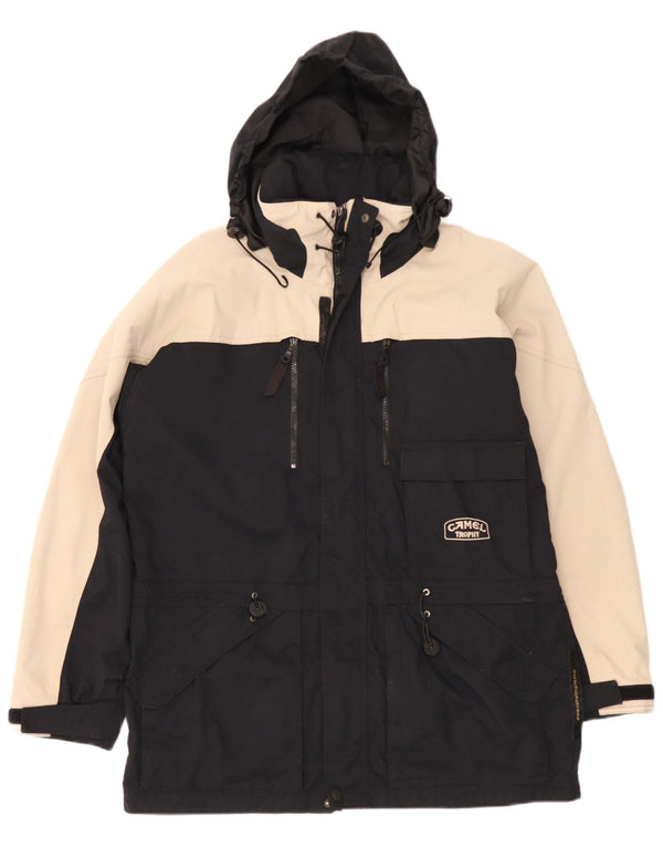 Camel Active Mens Hooded Windbreaker Jacket UK 38 Medium Black Colourblock