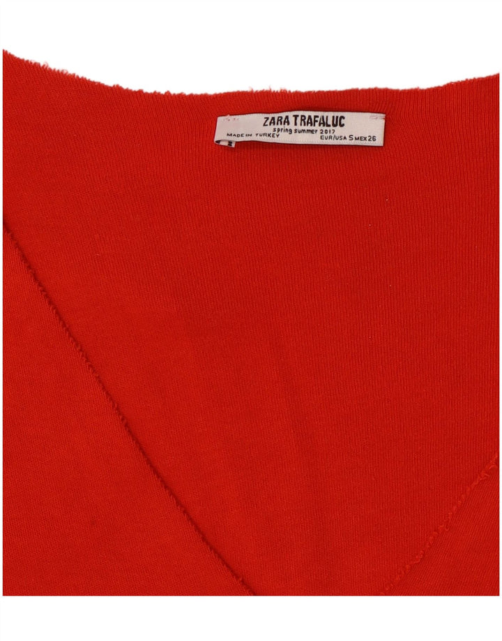 ZARA Womens Trafaluc Oversized Short Sleeves Basic Dress UK 10 Small Red