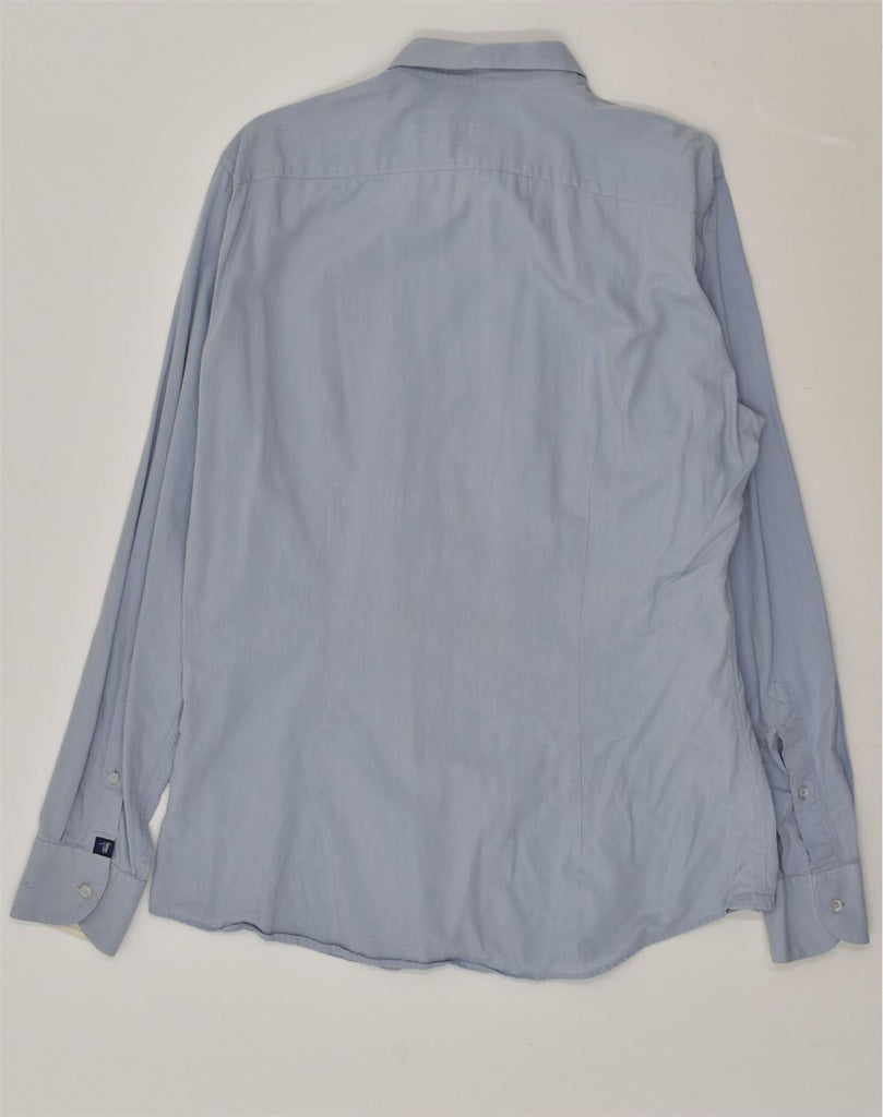 TRUSSARDI Mens Shirt Large Blue Cotton | Vintage Trussardi | Thrift | Second-Hand Trussardi | Used Clothing | Messina Hembry 