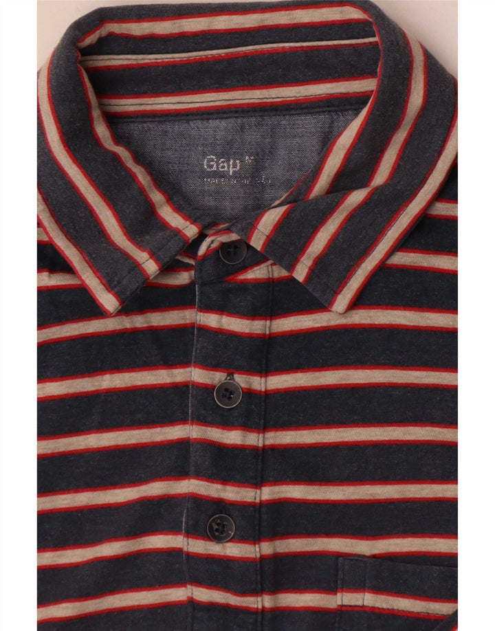 Gap Mens Polo Shirt Medium Navy Blue Striped