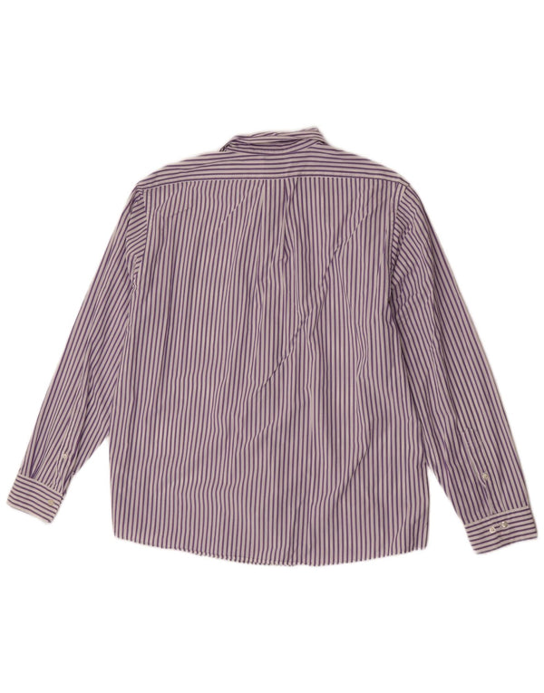 Brooks Brothers Mens Regular Fit Shirt Large Purple Pinstripe Cotton