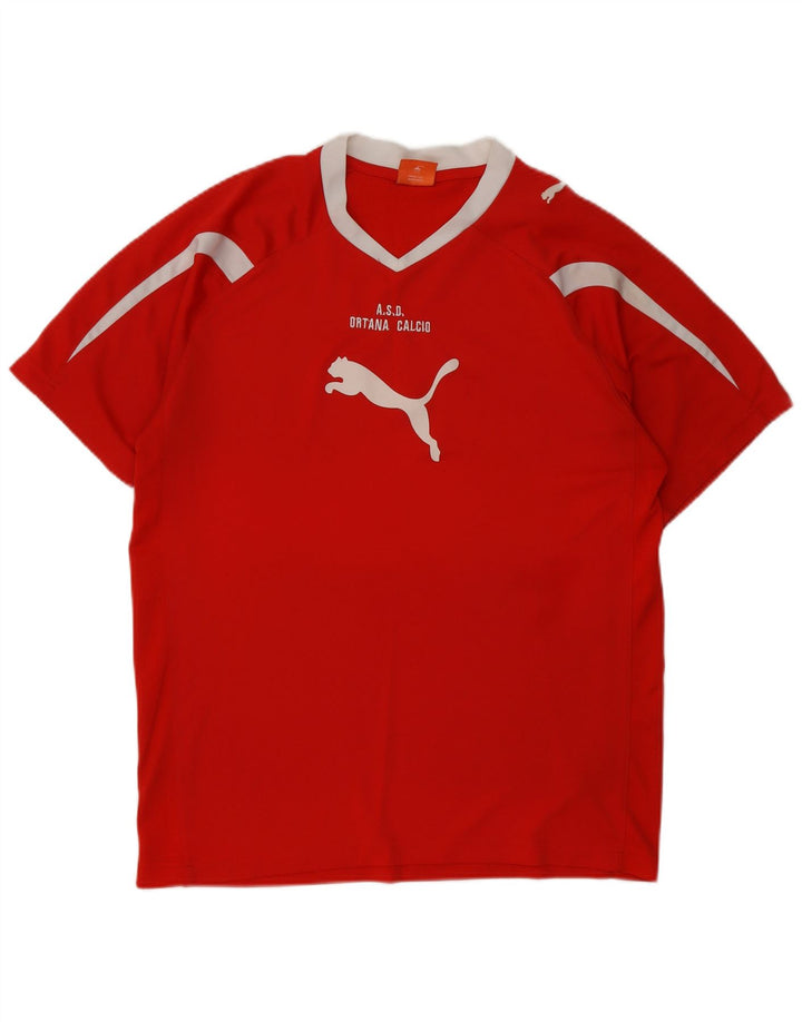 Puma Mens Graphic T-Shirt Top Medium Red Colourblock