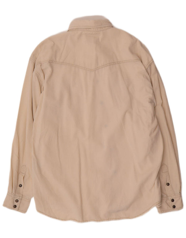 Wrangler Mens Corduroy Shirt Large Off White Cotton