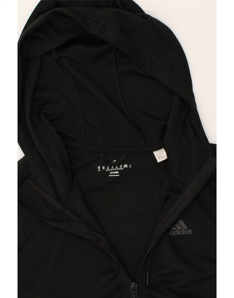 ADIDAS Womens Climalite Zip Hoodie Sweater UK 4/6 XS Black Polyester | Vintage Adidas | Thrift | Second-Hand Adidas | Used Clothing | Messina Hembry 