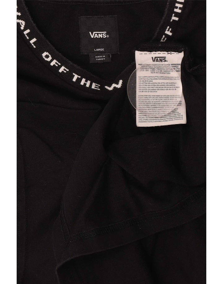 Vans Mens Graphic T-Shirt Top Large Black Cotton