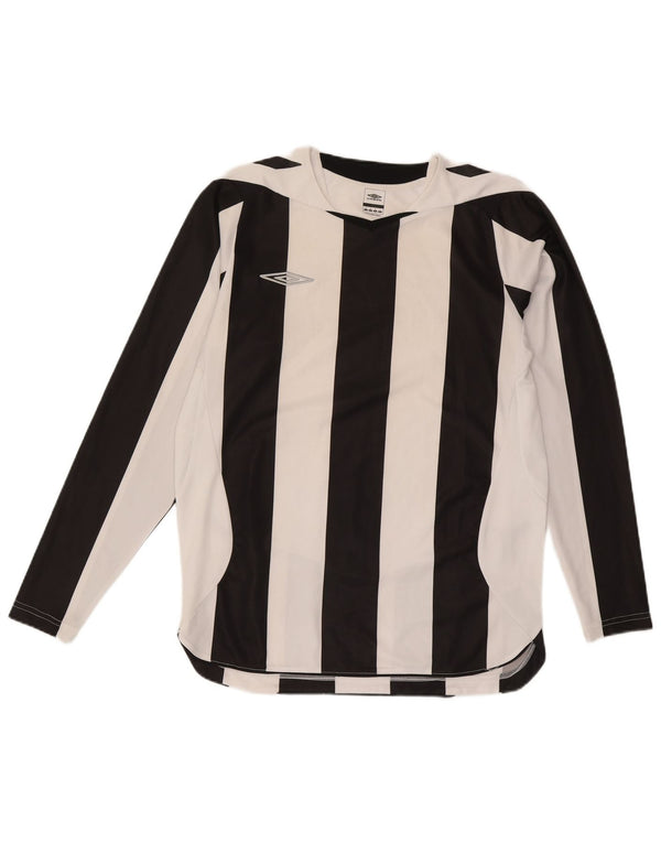Umbro Mens Top Long Sleeve Medium White Striped Polyester