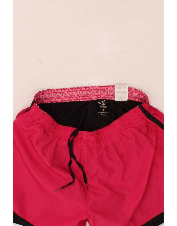 UMBRO Womens Sport Shorts UK 8 Small Pink Colourblock Polyester Vintage Umbro and Second-Hand Umbro from Messina Hembry 