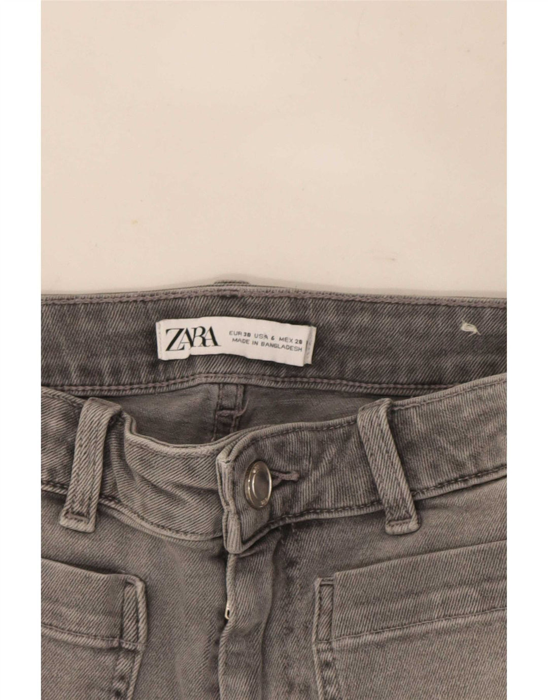 Zara Womens Cropped Jeans EU 38 Small W28 L25 Grey Cotton