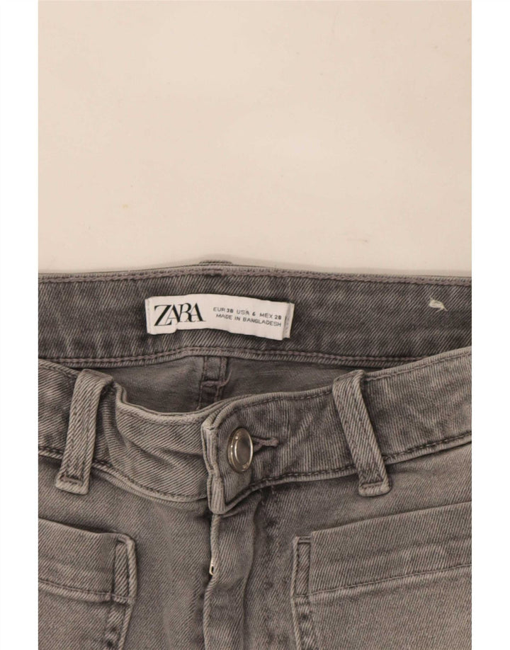 Zara Womens Cropped Jeans EU 38 Small W28 L25 Grey Cotton
