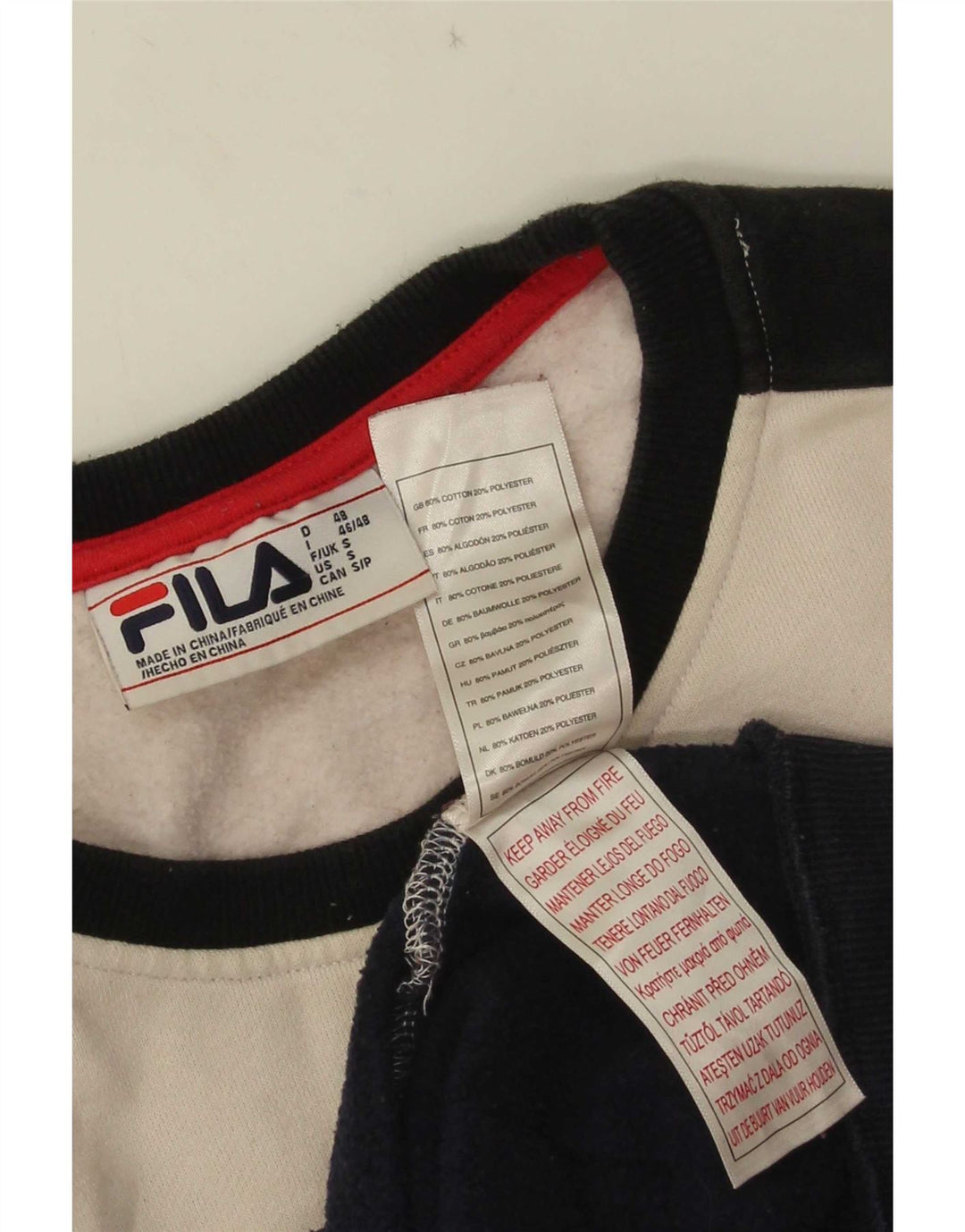 Fila Mens Graphic Sweatshirt Jumper Small Multicoloured Colourblock Cotton