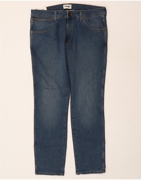 Wrangler Mens Larston Slim Tapered Jeans W36 L32 Blue Cotton