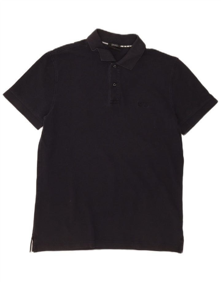 Hugo Boss Mens Regular Fit Polo Shirt Medium Navy Blue Cotton