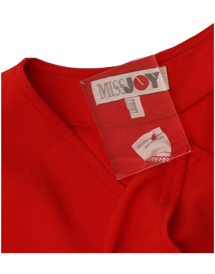 Miss Joy Womens Short Sleeve Shirt Blouse EU 38 Medium Red Viscose