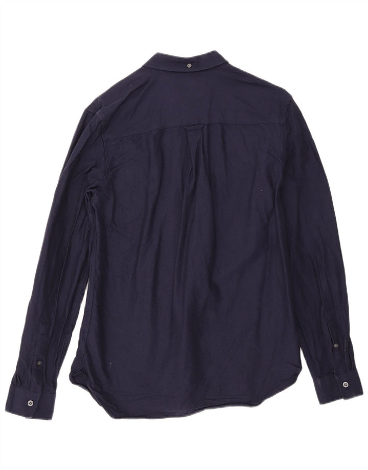 Lyle & Scott Mens Shirt Small Navy Blue Cotton