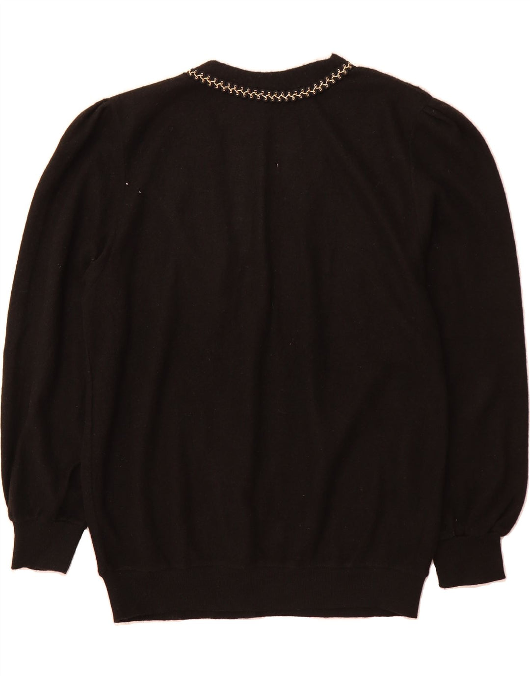VINTAGE Womens Cardigan Sweater UK  16 Large Black Polyamide Vintage Vintage and Second-Hand Vintage from Messina Hembry 
