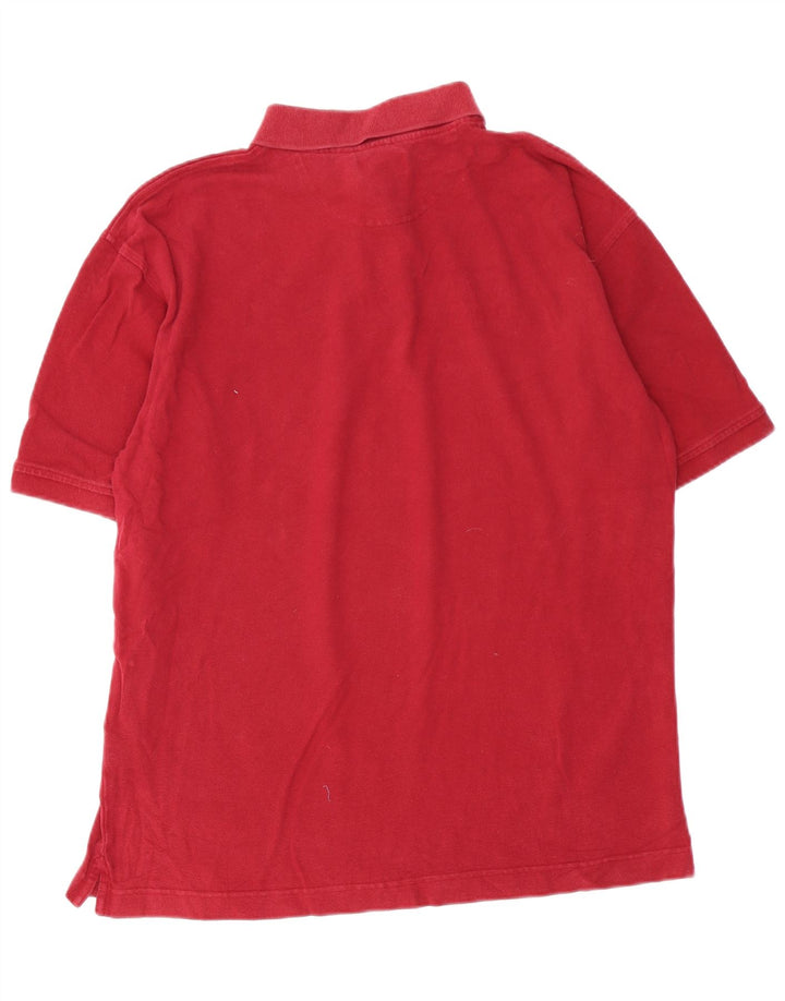 DOCKERS Mens Polo Shirt Large Burgundy Cotton