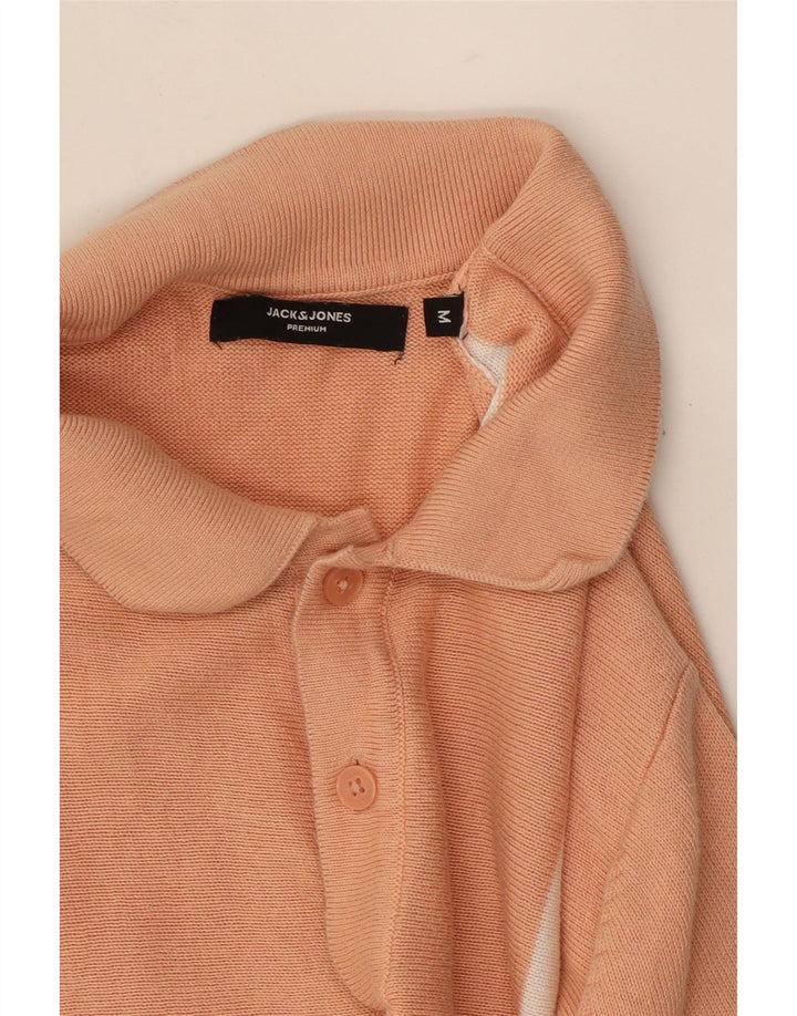 JACK & JONES Mens Polo Shirt Medium Pink Striped Cotton Vintage Jack & Jones and Second-Hand Jack & Jones from Messina Hembry 