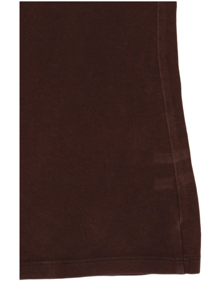 MASSIMO DUTTI Womens T-Shirt Top UK 14 Large Brown Cotton