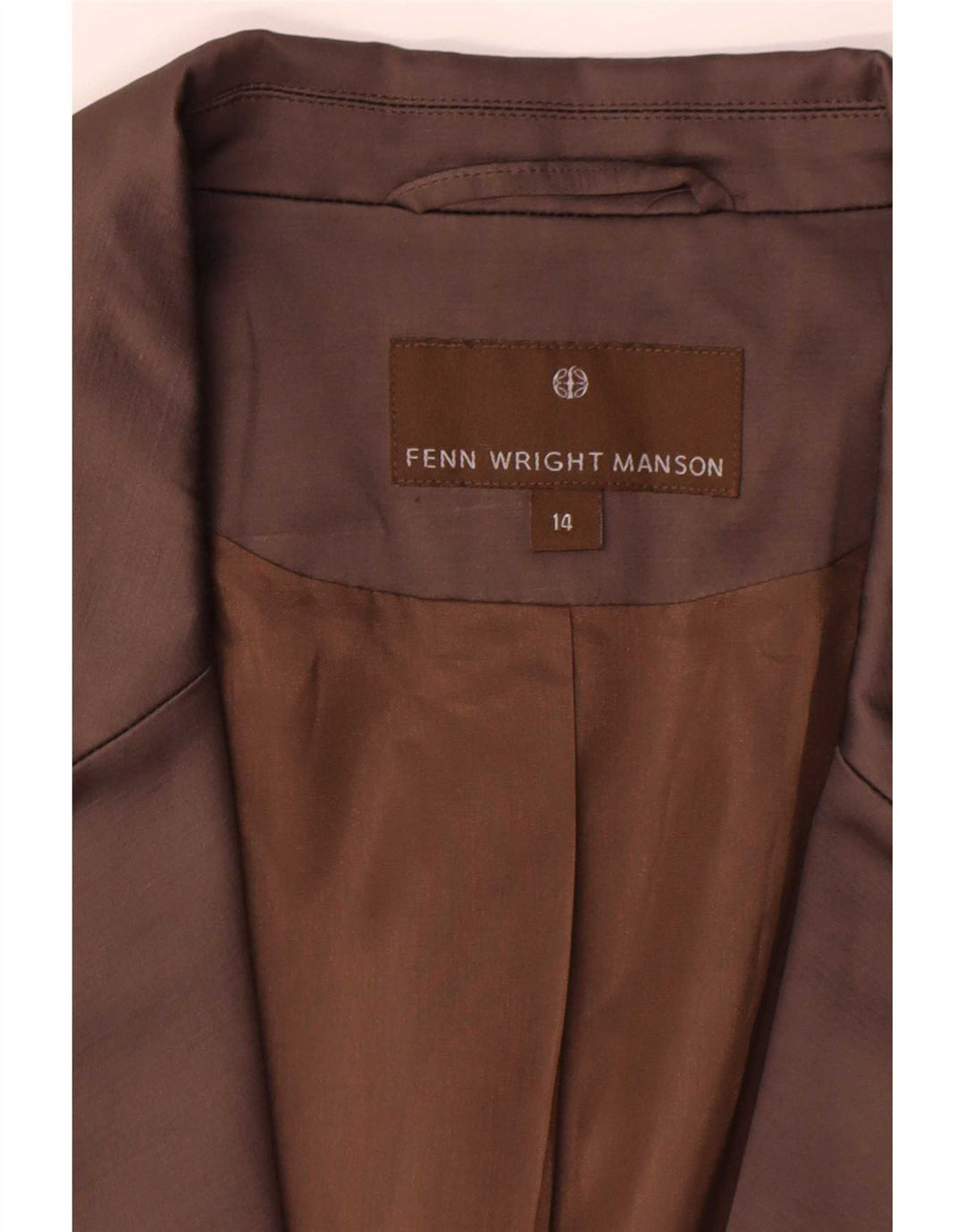 Fenn Wright Manson Womens 3/4 Sleeve Blazer Jacket UK 14 Large Brown
