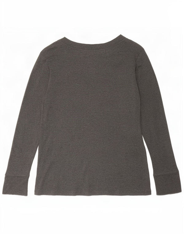 Gap Womens Top Long Sleeve UK 14 Large Grey Cotton
