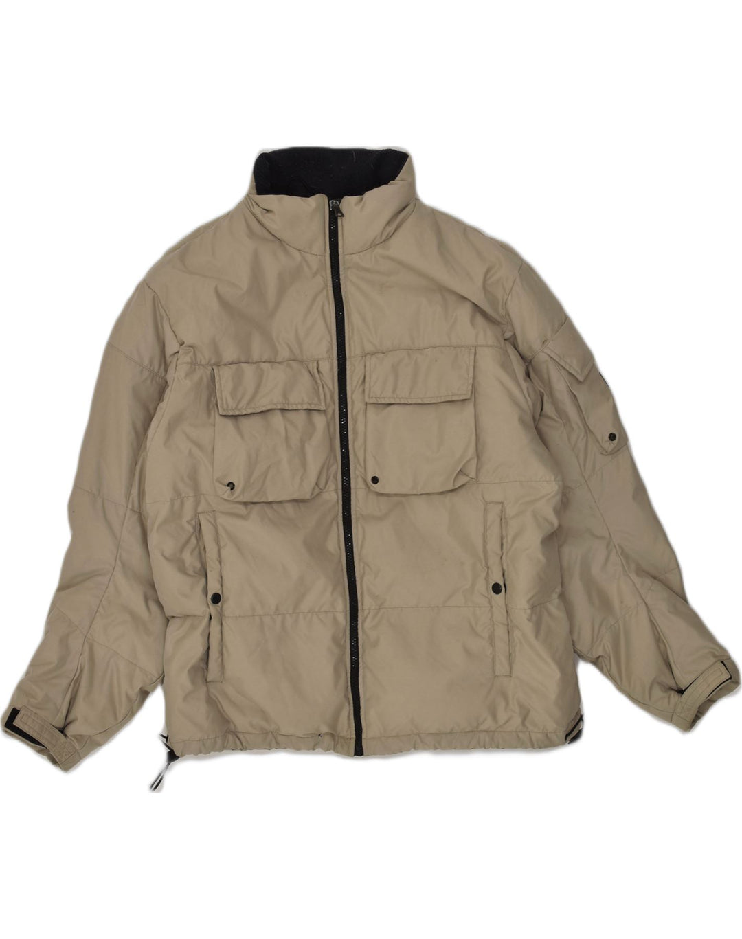 PEPE JEANS Mens Padded Jacket UK 36 Small Beige Polyester