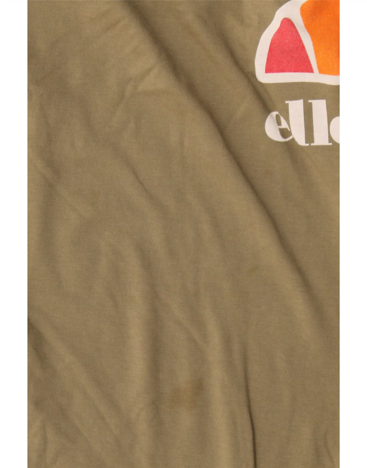 Ellesse Womens Oversized Graphic T-Shirt Top UK 12 Medium Khaki Colourblock