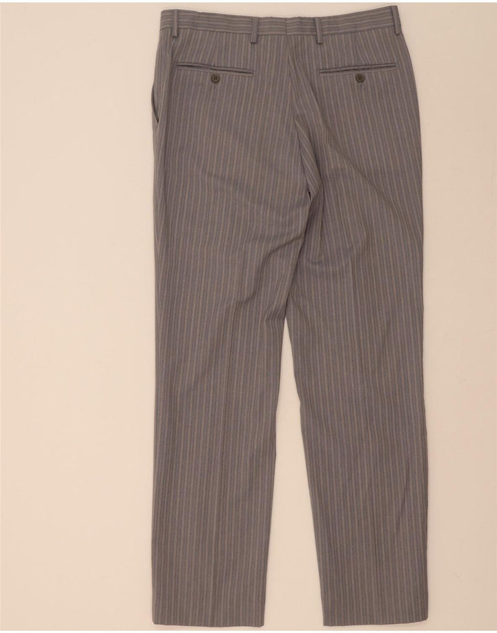 Ferre Mens 3 Button 2 Piece Suit IT 50 Large W34 L33 Grey Striped Viscose