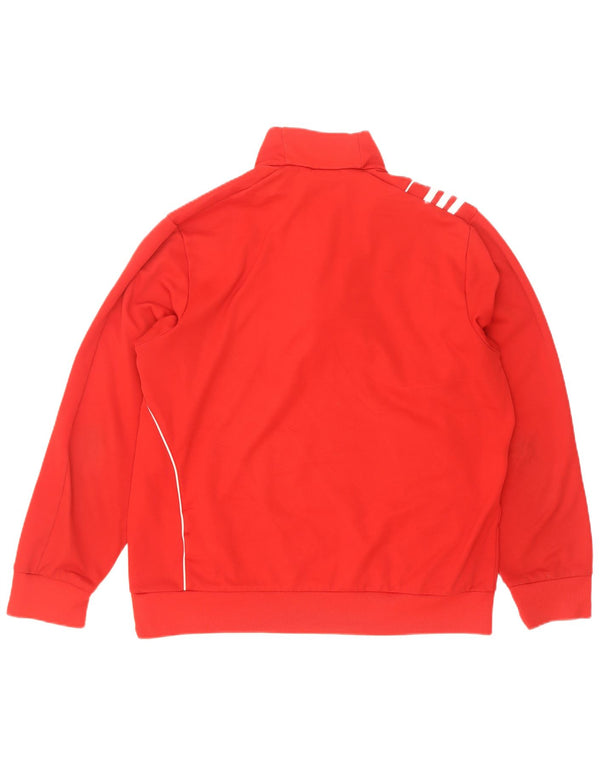 Adidas Mens Zip Neck Sweatshirt Jumper UK 40/42 Medium Red Polyester