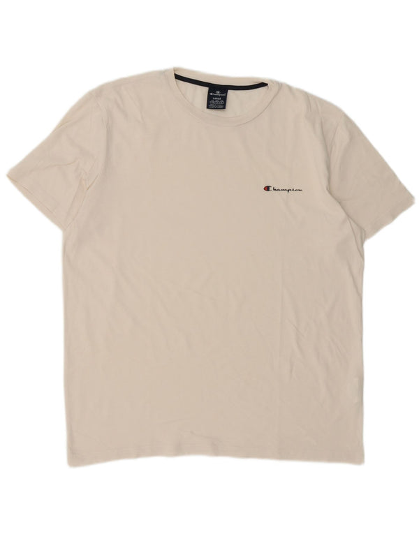 Champion Mens T-Shirt Top Large White Cotton