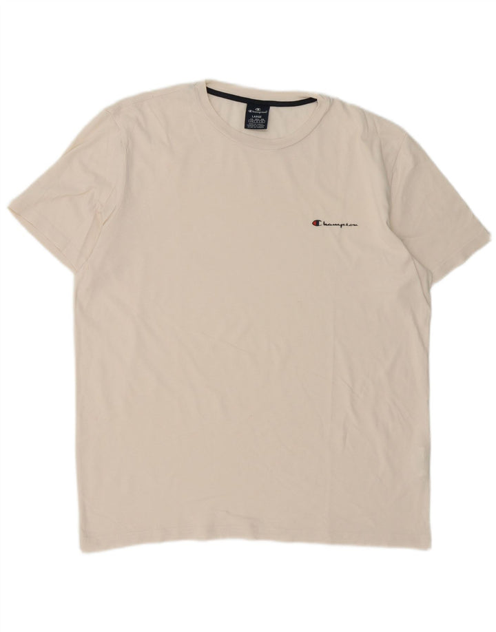 Champion Mens T-Shirt Top Large White Cotton