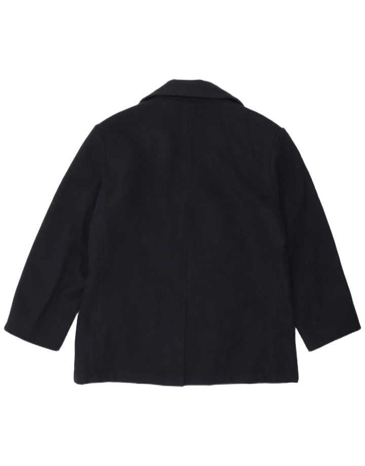 Vintage Mens Pea Coat UK 42 XL Navy Blue Wool