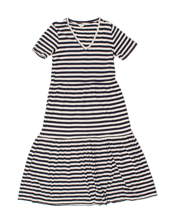 J. CREW Womens Maxi Dress UK 12 Medium Navy Blue Striped Vintage J. Crew and Second-Hand J. Crew from Messina Hembry 