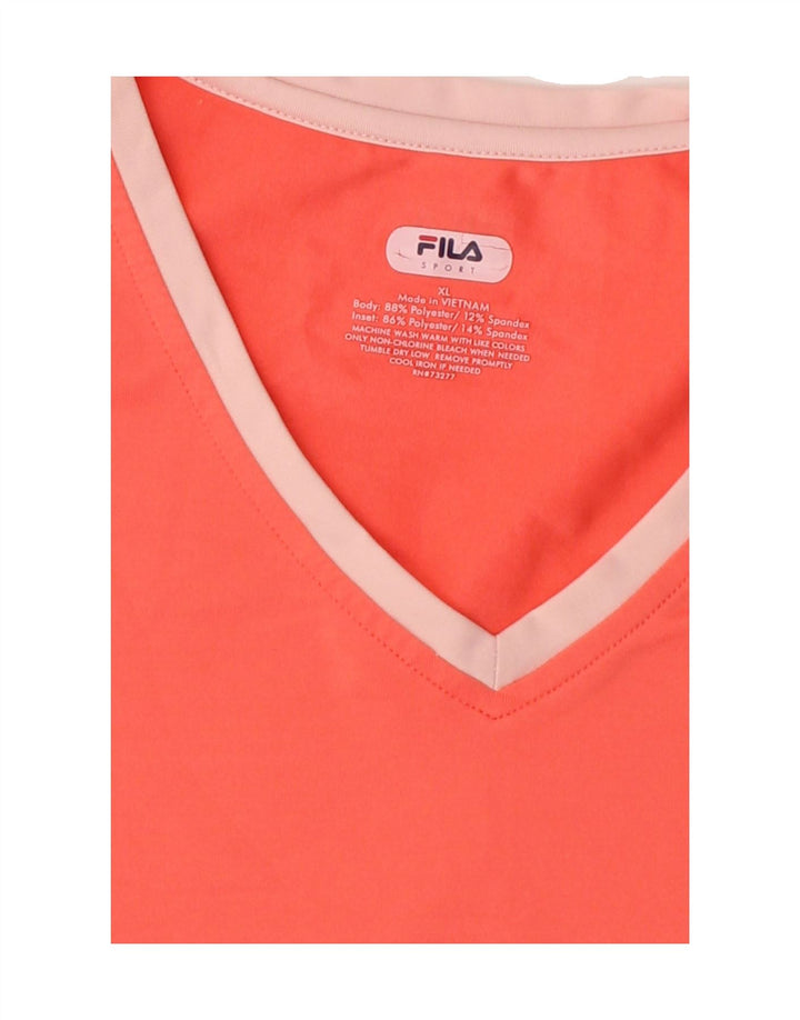 FILA Womens T-Shirt Top UK 18 XL Pink Polyester Vintage Fila and Second-Hand Fila from Messina Hembry 