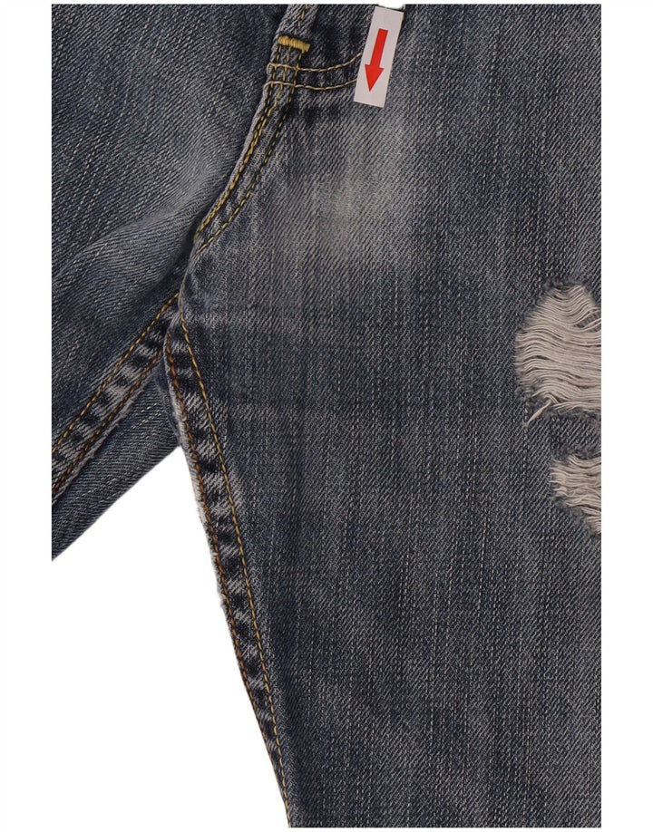 Levi's Mens 501 Distressed Straight Jeans W32 L28 Blue Cotton