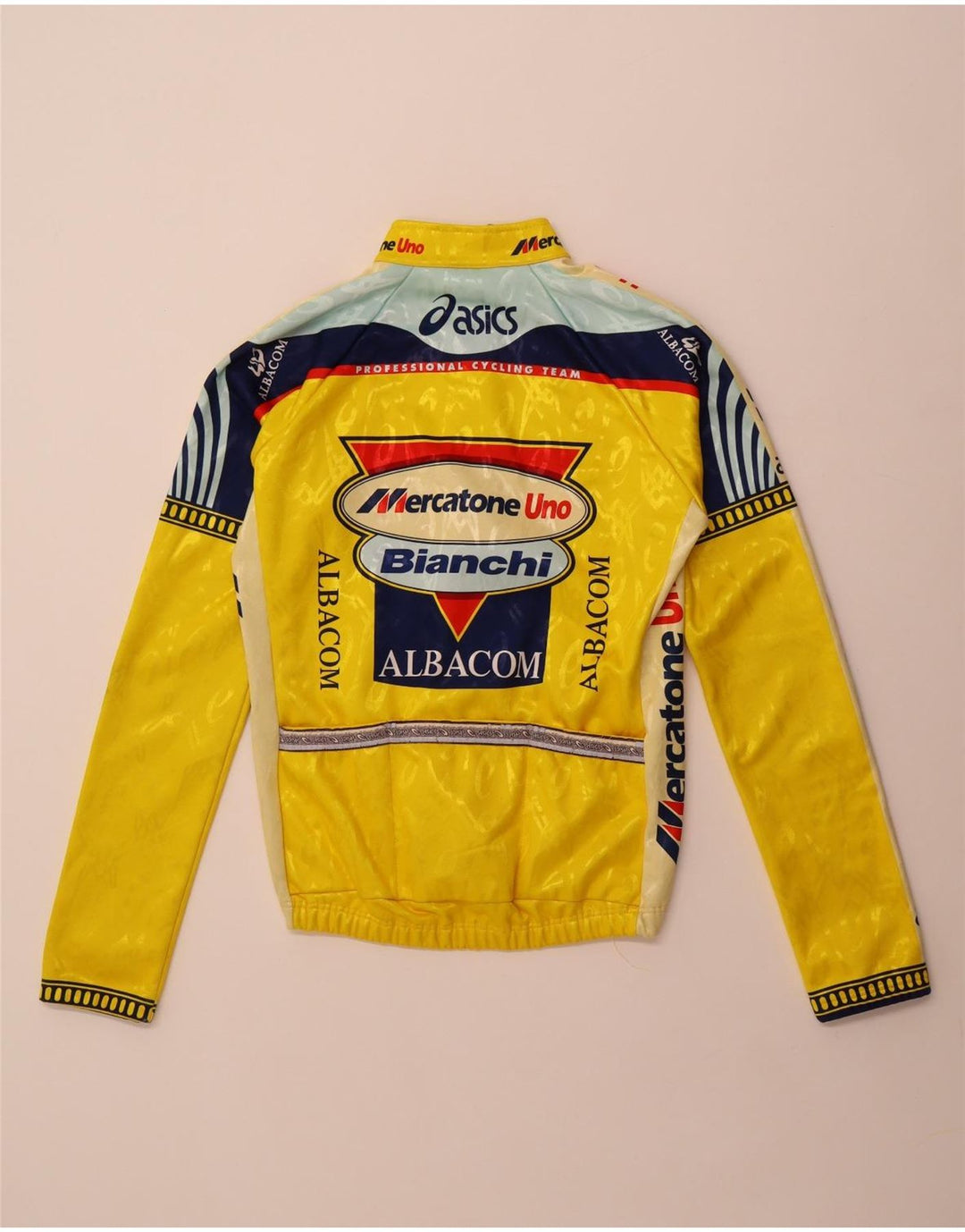 Asics Mens Graphic Tracksuit Top Jacket Large Yellow Colourblock Polyester