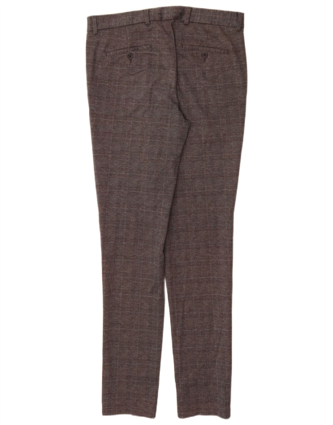 Jack & Jones Mens Slim Chino Trousers W32 L34 Grey Houndstooth Polyester