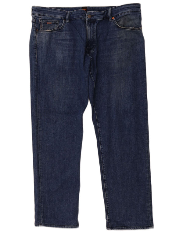HUGO BOSS Mens Straight Jeans W40 L29 Blue Cotton