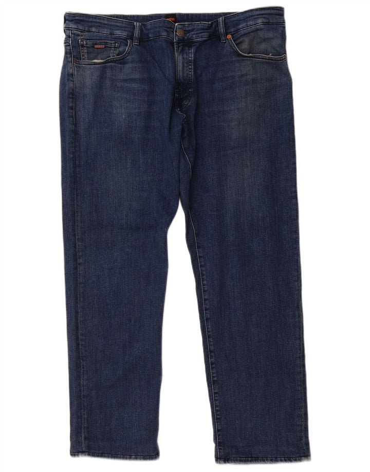 HUGO BOSS Mens Straight Jeans W40 L29 Blue Cotton