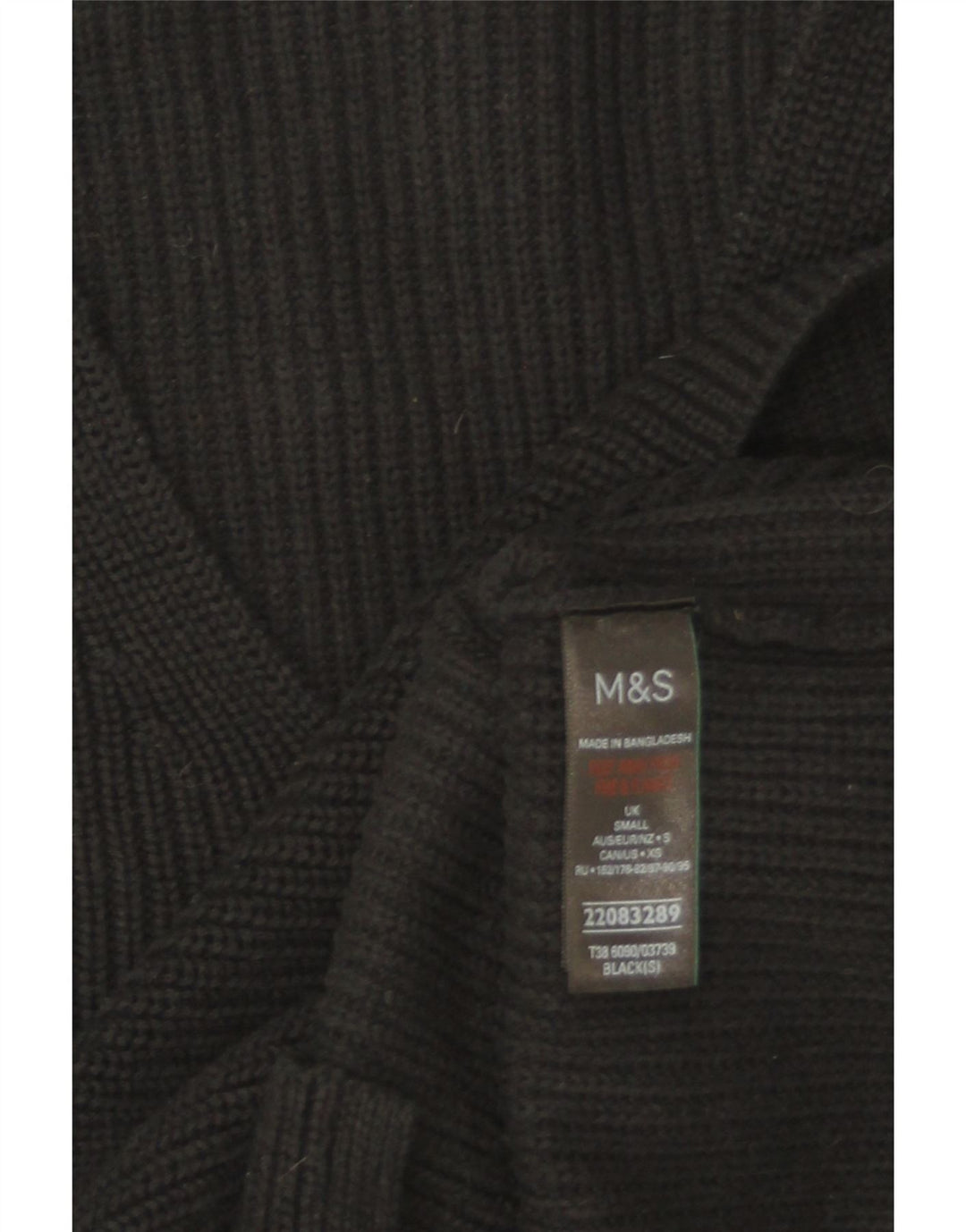 Marks & Spencer Womens Oversized V-Neck Jumper Sweater UK 10 Small Black