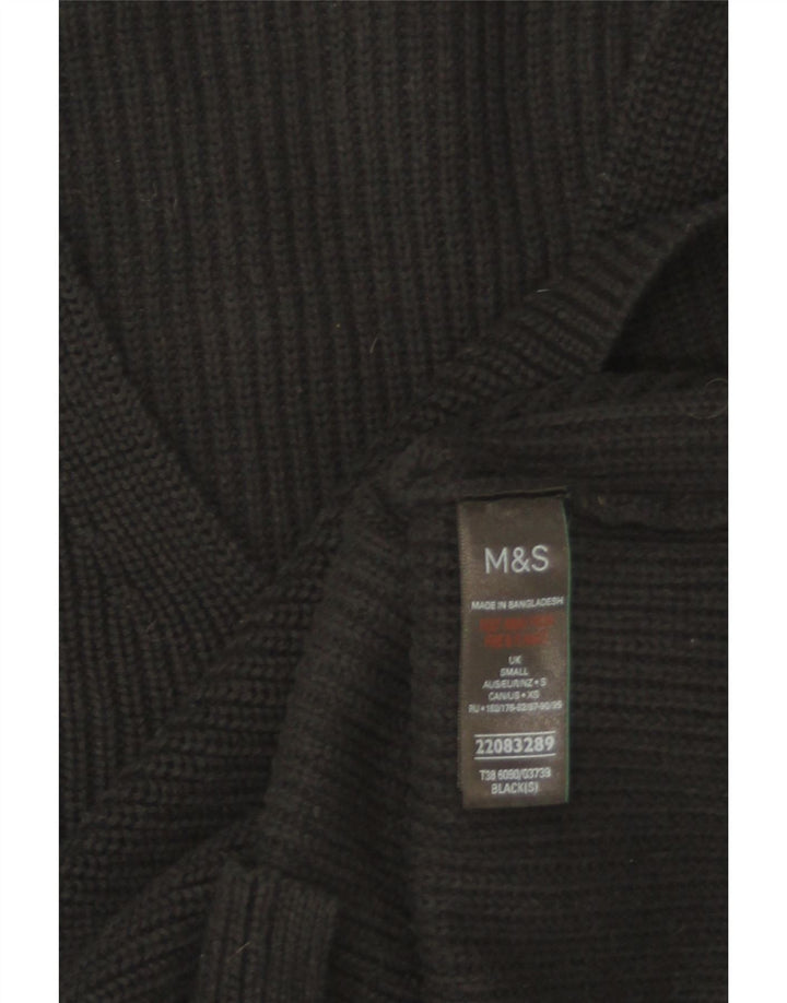Marks & Spencer Womens Oversized V-Neck Jumper Sweater UK 10 Small Black